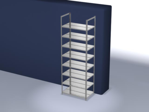 hofe Etagère à dossiers à visser pour une utilisation des deux côtés, 8 tablettes, avec revêtement en zinc anti-corrosion
