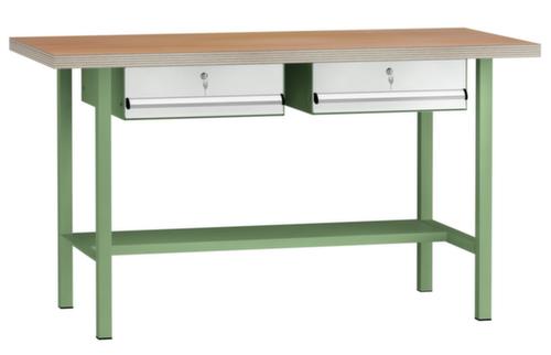 KLW Lutz Établi avec panneau multiplis, 2 tiroirs, 1/2 tablette