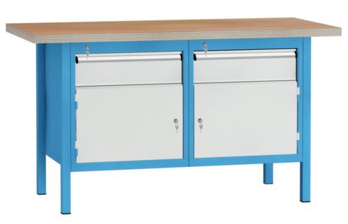 KLW Lutz Établi avec panneau multiplis, 2 tiroirs, 2 armoires