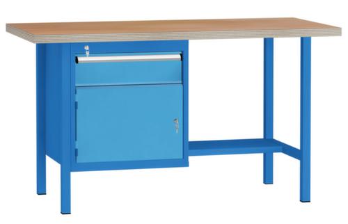 KLW Lutz Établi avec panneau multiplis, 1 tiroir, 1 armoire, 1/2 tablette