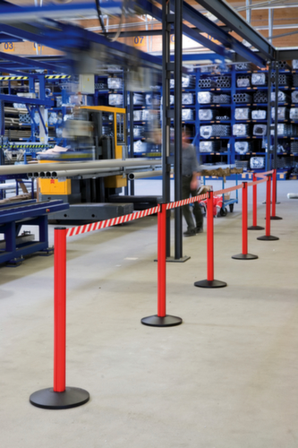 Poste Safety de ceinture avec 1 ou 2 ceintures, longueur de la courroie 3,7 m, montant aluminium