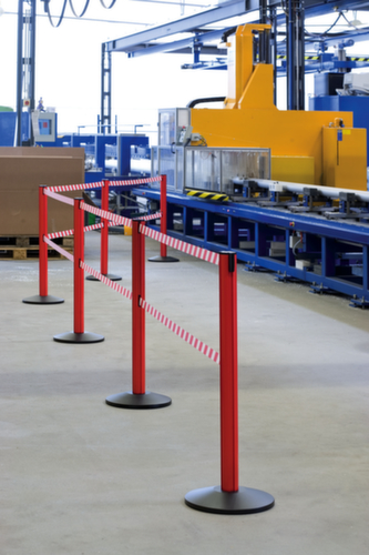 Poteau de ceinture Safety avec 2 ceintures, longueur de la courroie 2,3 m, montant aluminium