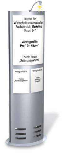 Pilier d'information double face, hauteur x largeur x profondeur 1650 x 600 x 320 mm