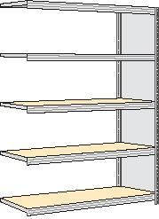 regalwerk Rayonnage sans boulons à plateaux agglomérés avec tablettes, hauteur x largeur x profondeur 2000 x 1695 x 426 mm, 5 tablettes