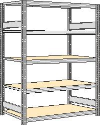 regalwerk Rayonnage sans boulons à plateaux agglomérés avec tablettes, hauteur x largeur x profondeur 2000 x 1751 x 626 mm, 5 tablettes