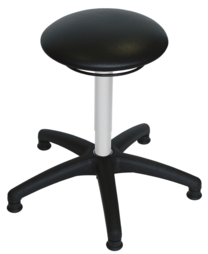 Tabouret pivotant, assise noir, patins