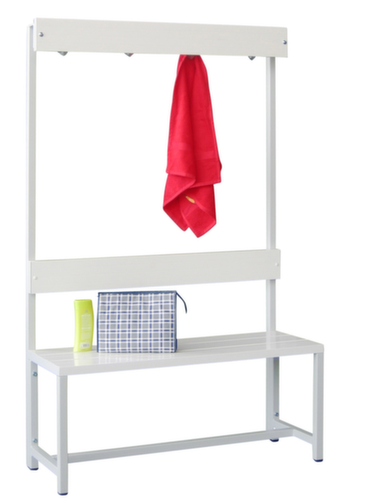 PAVOY Banc vestiaire Basis avec crochets et lames en plastique