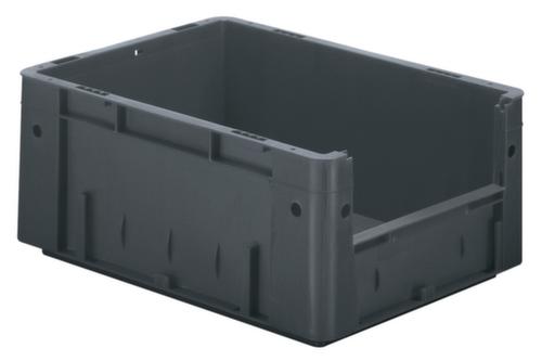 Bac gerbable norme Europe avec poignée, gris, capacité 14,5 l