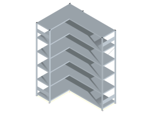 hofe système de rayonnages sans vis de conception standard, hauteur x largeur x profondeur 2500 x 1360 x 535 mm, 6 tablettes