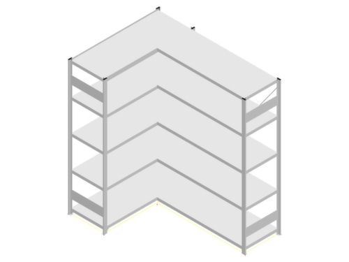 hofe système de rayonnages sans vis de conception standard, hauteur x largeur x profondeur 2000 x 1360 x 535 mm, 5 tablettes