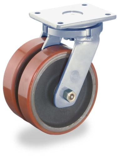 BS-ROLLEN Roulettes jumelées pour fortes charges, force 1600 kg, polyuréthane bandage
