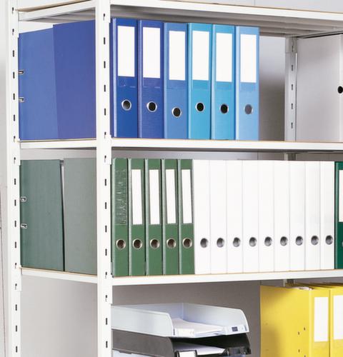 Manorga Rayonnage sans boulons pour classeurs élément suivant, 6 tablettes, RAL7035 gris clair