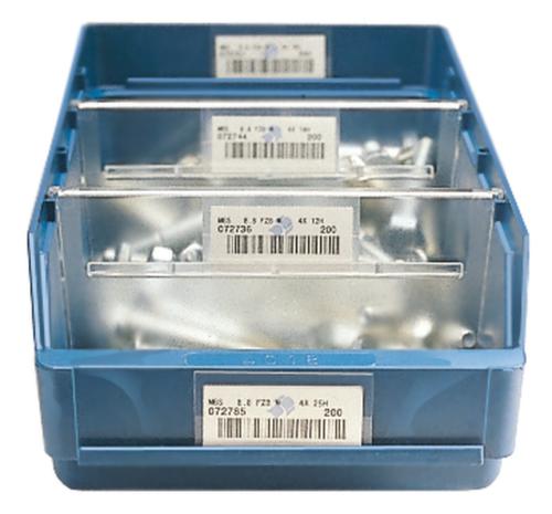 Bac compartimentable à bec, bleu, profondeur 500 mm