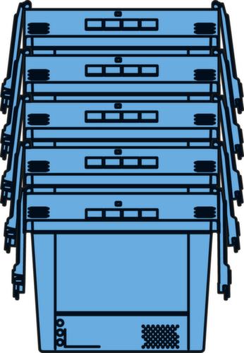BITO Bac réutilisable plombable, capacité 76 l, Couvercle à charnière en 2 parties