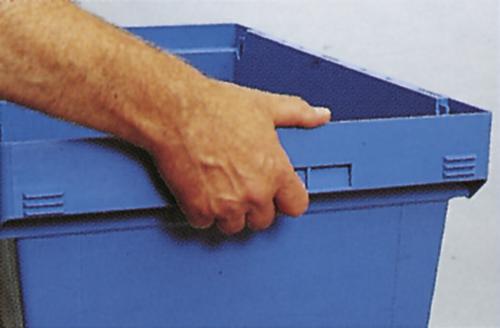 BITO Bac réutilisable plombable, capacité 76 l, Couvercle à charnière en 2 parties