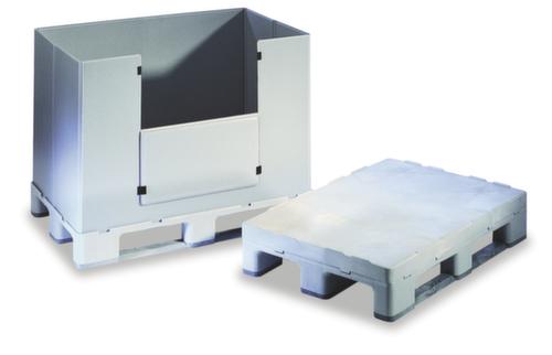 Walther Faltsysteme Bac repliable pour palettes particulièrement léger, capacité de gerbage 500 kg, 3 patins, longueur x largeur 1200 x 800 mm