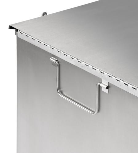 Poubelle à pédale industrielle avec poignée, 152 l, blanc, couvercle blanc