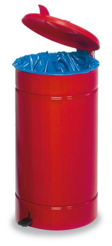 Collecteur de recyclage Euro-Pedal pour sacs de 70 litres, 70 l, RAL3000 rouge vif, couvercle rouge