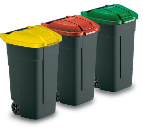 Bac à déchets, 100 l, anthracite, couvercle jaune