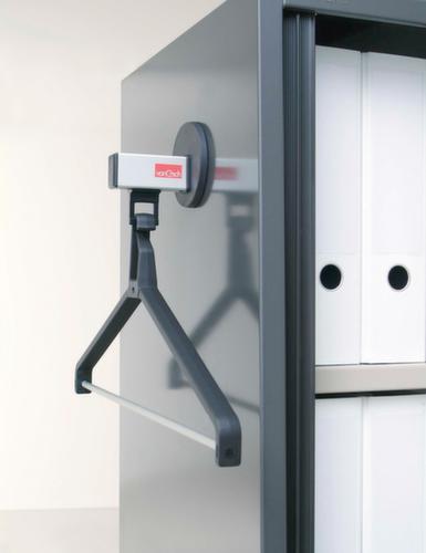 van Esch Vestiaire mural magnétique avec cintres amovibles, avec 1 cintre amovible, aluminium/RAL9005 noir foncé