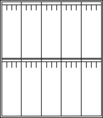 C+P Armoire vestiaire à deux niveaux Classic avec 5x2 compartiments et portes lisses, largeur de compartiment 300 mm