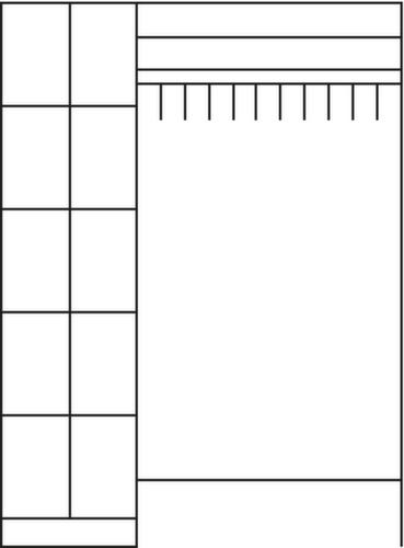 C+P Vestiaire à casiers Classic avec 10 casiers + porte-chapeaux + porte-chaussures, largeur 1410 mm