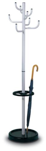 Portemanteau Sierra avec 8 crochets, avec 8 crochets, aluminium argenté / noir