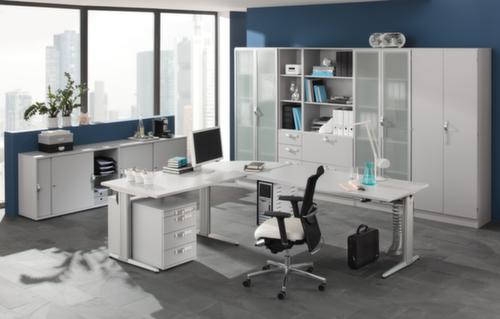 Rayonnages boulonnés combinés Up and Down avec tiroirs HR, 3 compartiments de rayonnage, largeur 800 mm, gris/gris