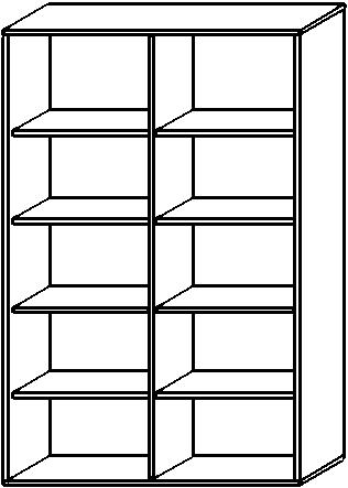 Gera Rayonnage de bureau Pro avec paroi arrière, largeur 1200 mm, 5 HC