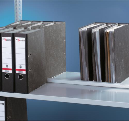 META Etagère à dossiers à visser pour une utilisation des deux côtés, 8 tablettes, RAL7035 gris clair