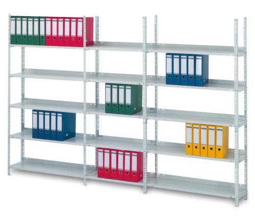 hofe Porte-fichiers à visser Champ de saisie à utiliser des deux côtés, 5 tablettes, RAL7035 gris clair