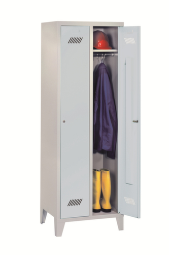 PAVOY Armoire vestiaire Basis gris clair avec 2 compartiments, largeur de compartiment 300 mm
