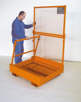 Bauer Plateforme de travail, exécution DE, RAL2000 orangé jaune, possibilité d'entrée Du côté large