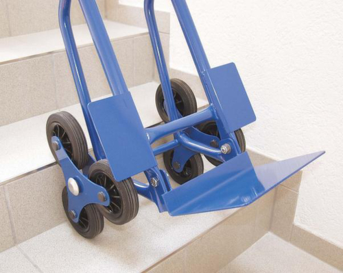 Diable pour escaliers 3 étoiles, force 175 kg, largeur de pelle 280 mm, bandage caoutchouc plein