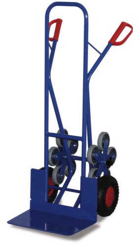 VARIOfit Diable pour escaliers 5 étoiles, force 200 kg, largeur de pelle 480 mm, bandage air