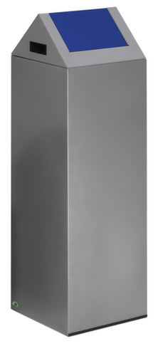 VAR Collecteur de recyclage WSG 85 S avec couvercle oscillant, 89 l, argent, couvercle RAL5010 bleu gentiane