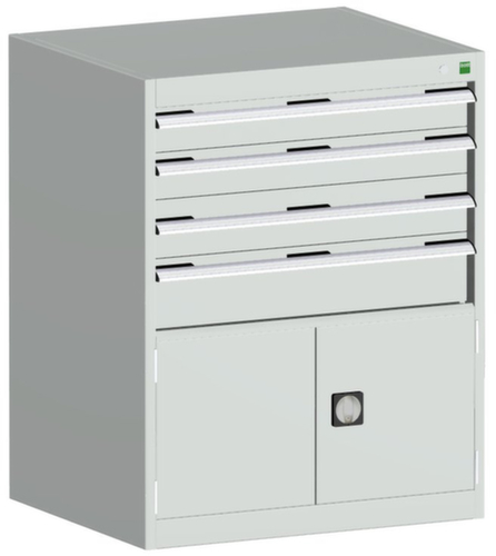 bott Armoire à tiroirs cubio surface de base 800x750 mm, 5 tiroir(s), RAL7035 gris clair/RAL7035 gris clair
