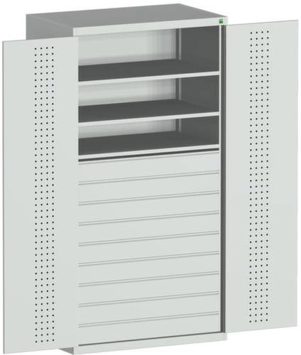 bott Armoire système cubio avec portes en panneaux perforés, 9 tiroir(s)
