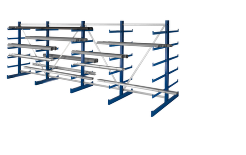 META Rayonnage cantilever universel Atlas ST, bilatéral - possibilité d’installation flexible librement dans la pièce, hauteur 2000 mm, 6 niveaux
