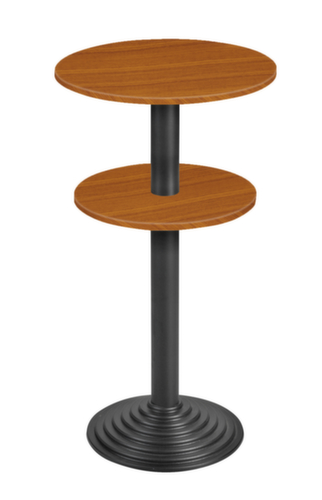 Table haute avec pied à disque, Ø 600 mm, panneau cerisier