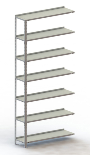 META Rayonnage à boulonner élément suivant, 7 tablettes, RAL7035 gris clair