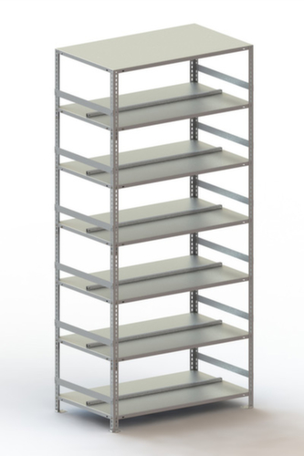 META Etagère à dossiers à visser pour une utilisation des deux côtés, 7 tablettes, avec revêtement en zinc anti-corrosion