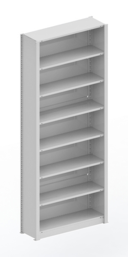 META Rayonnage de bureau avec paroi arrière, largeur 1056 mm, 7 HC, RAL7035 gris clair