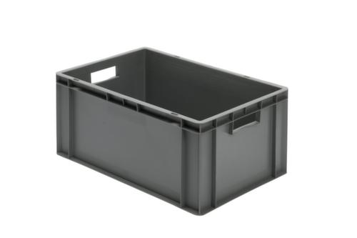 Bac gerbable norme Europe parois + fond pleins, gris, capacité 51 l