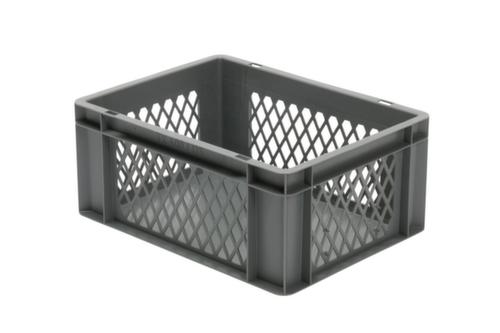 Bac gerbable norme Europe parois ajourées, gris, capacité 15 l