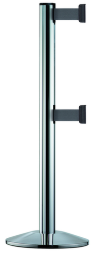 Système de guidage des personnes EXTEND DOUBLE avec 2 sangles et montants, longueur de la courroie 3,7 m, montant chrome