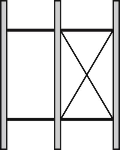 Rayonnage cantilever, unilatéral - conçu pour un montage mural, hauteur 2480 mm, 6 niveaux