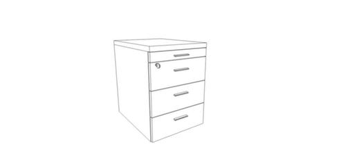 Quadrifoglio Caisson mobile T45 avec tiroir plumier, 3 tiroir(s), orme/blanc