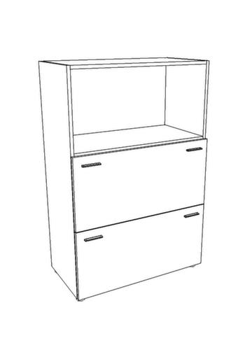 Quadrifoglio Armoire pour dossiers suspendus T45, 2 extensions, blanc/noyer