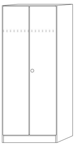 Armoire à portes battantes de bureau Chef avec vestiaires, blanc/blanc